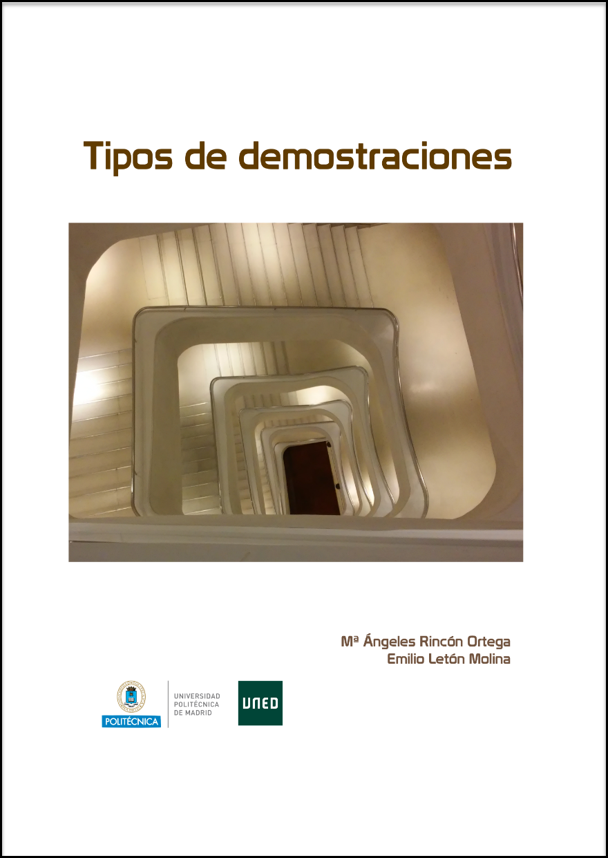 Portada del libro «Tipos de demostraciones» de Mª Ángeles Rincón Ortega y Emilio Letón Molina